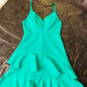 Green flirty dress